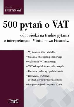 ebook 500 pytań o VAT - odpowiedzi na trudne pytania z interpretacjami Ministerstwa Finansów