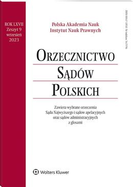ebook Orzecznictwo Sądów Polskich. Numer 9/2023