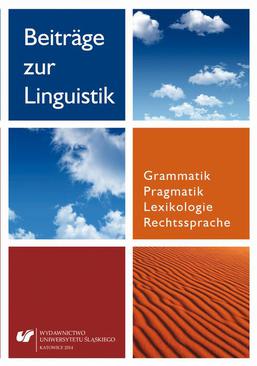 ebook Beiträge zur Linguistik. Grammatik – Pragmatik – Lexikologie – Rechtssprache