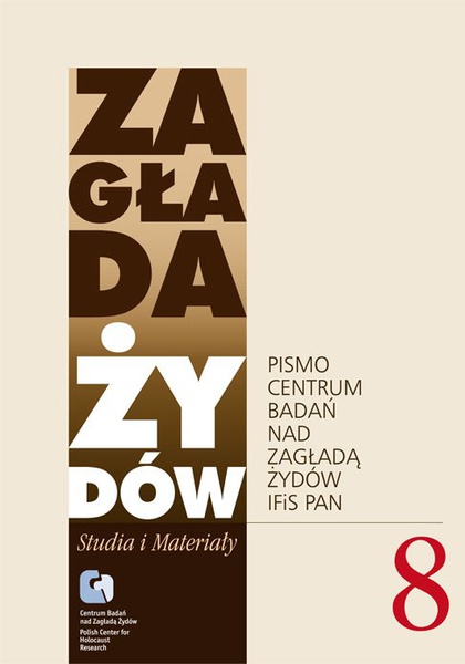 Okładka:Zagłada Żydów. Studia i Materiały vol. 8 R. 2012 