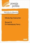 ebook Sonet III - Mikołaj Sęp Szarzyński