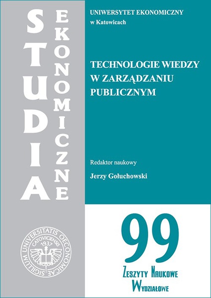 Okładka:Technologie wiedzy w zarządzaniu publicznym. SE 99 
