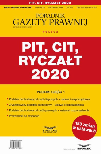 Okładka:PIT, CIT, Ryczałt 2020 