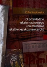 ebook O przekładzie tekstu naukowego - Zofia Kozłowska