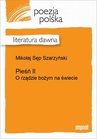 ebook Pieśń II (O rządzie bożym na świecie) - Mikołaj Sęp Szarzyński