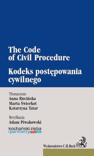 Okładka:Kodeks postępowania cywilnego. The Code of Civil Procedure 