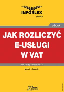 ebook Jak rozliczyć e-usługi w VAT