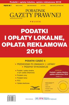 ebook PODATKI 2016/7 Podatki i opłaty lokalne, opłata reklamowa 2016