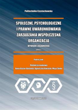 ebook Społeczne, psychologiczne i prawne uwarunkowanie zarządzania współczesną organizacją.