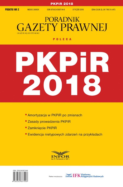 Okładka:PKPiR 2018 