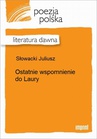 ebook Ostatnie wspomnienie do Laury - Juliusz Słowacki