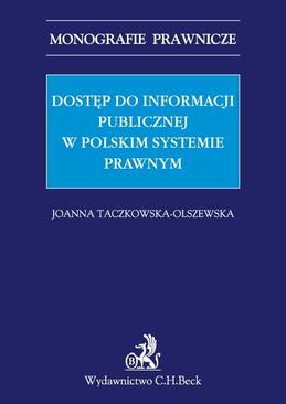 ebook Dostęp do informacji publicznej w polskim systemie prawnym