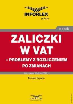 ebook Zaliczki w VAT – problemy z rozliczeniem po zmianach