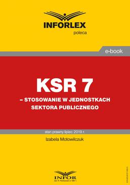 ebook KSR 7 – stosowanie w jednostkach sektora publicznego