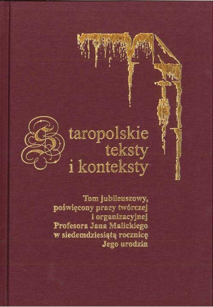 Okładka:Staropolskie teksty i konteksty. T. 8 