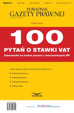 ebook PODATKI  NR 11/15 - 100 pytań o stawki VAT