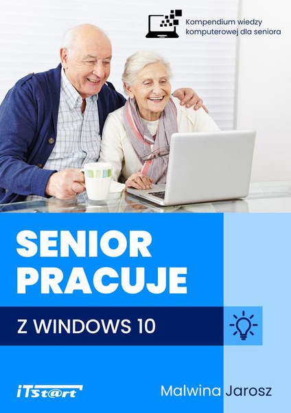 Okładka:Senior pracuje z Windows 10 