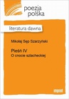 ebook Pieśń IV (O cnocie szlacheckiej) - Mikołaj Sęp Szarzyński