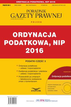 ebook PODATKI 2016/5 - Podatki cz.3 - Ordynacja podatkowa, NIP 2016