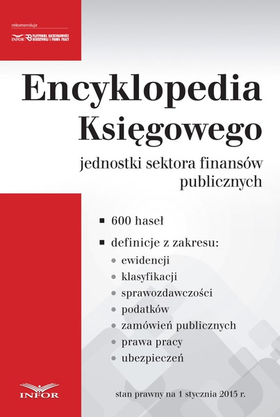 Okładka:ENCYKLOPEDIA KSIĘGOWEGO jednostki sektora finansów publicznych 