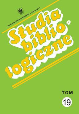 ebook Studia bibliologiczne. T. 19: Zagadnienia wydawnicze - dzieje książki, prasy i bibliotek
