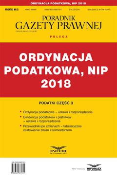 ebook Ordynacja podatkowa, NIP 2018. Podatki część 3