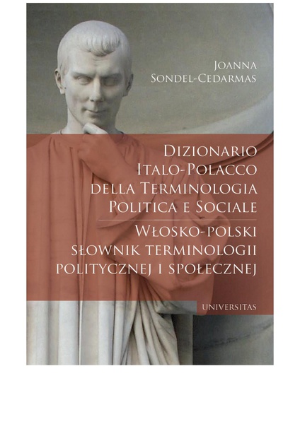 Okładka:Dizionario italo-polacco della terminologia politica e sociale. Włosko-polski słownik terminologii politycznej i społecznej 
