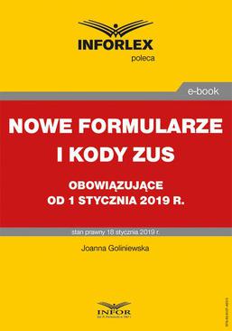ebook Nowe formularze i kody ZUS obowiązujące od 1 stycznia 2019 r.